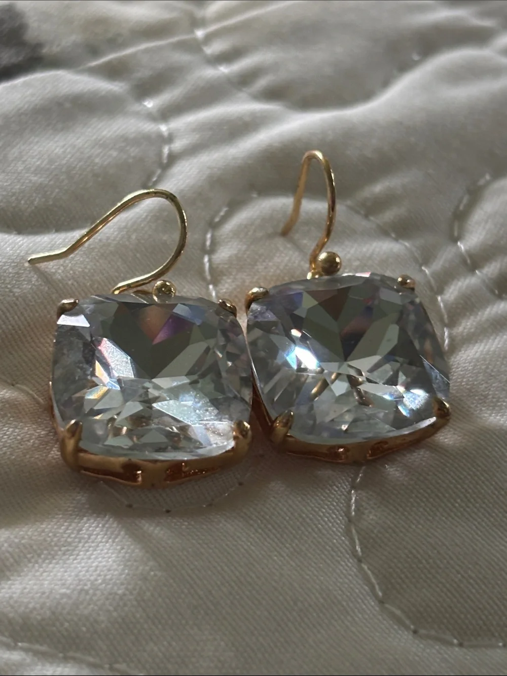 Tory Burch Gold Octagon Logo Drop Earring